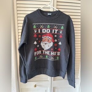 I Do It For The Ho’s-Santa Sweater Ugly Sweater Rude Offensive Men’s Small
